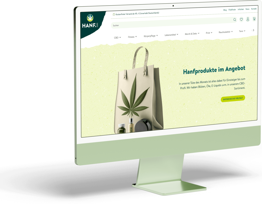 Hanf.com Shop Computer Mockup